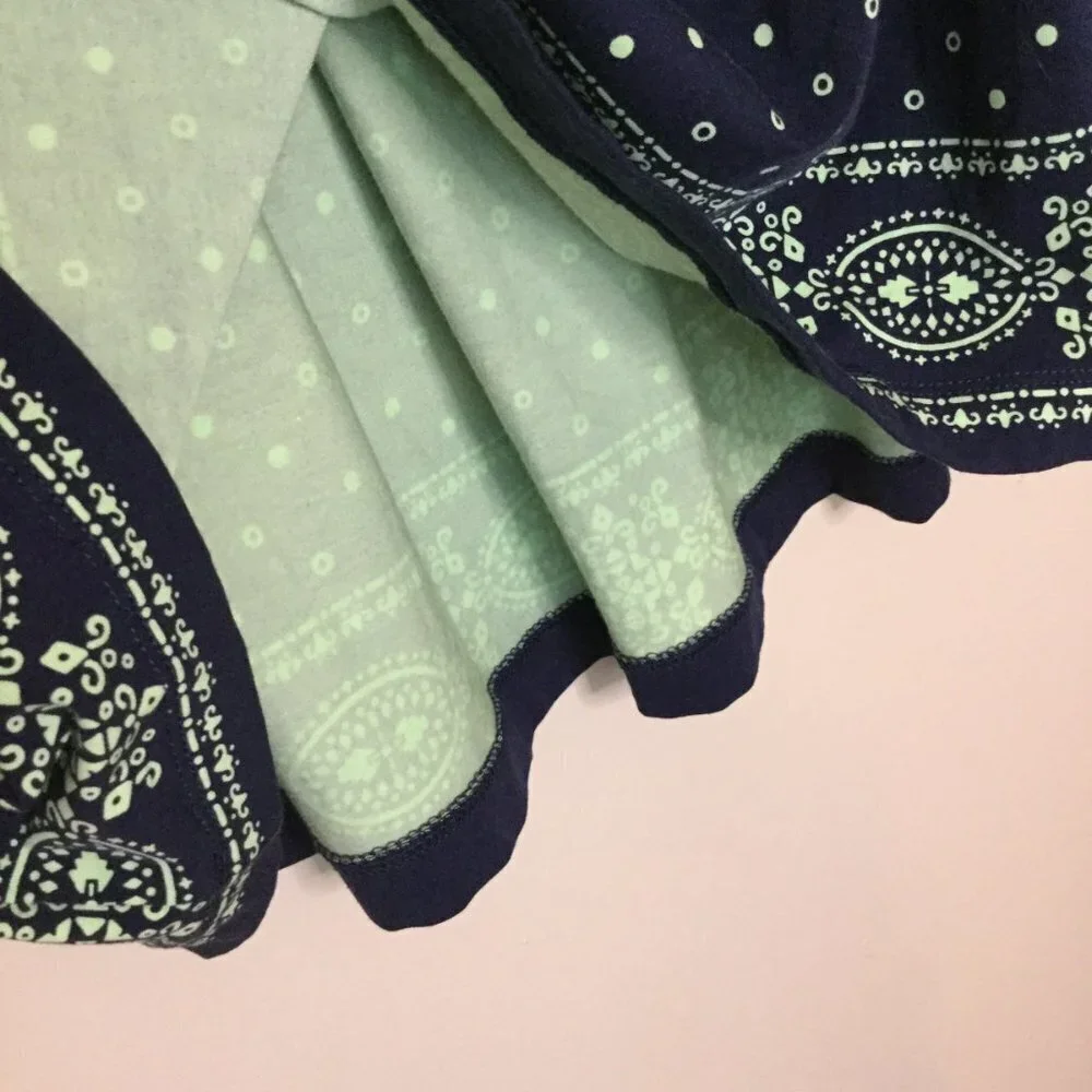 Lands' End Surplice Wrap Front Fit & Flare Navy Sleeveless Dress - Picture 6 of 8